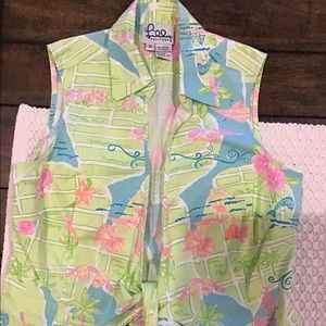 Vintage Lilly Pulitzer wrap top sleeveless size 10